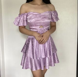 Pomelo Frill Dress in Lilac