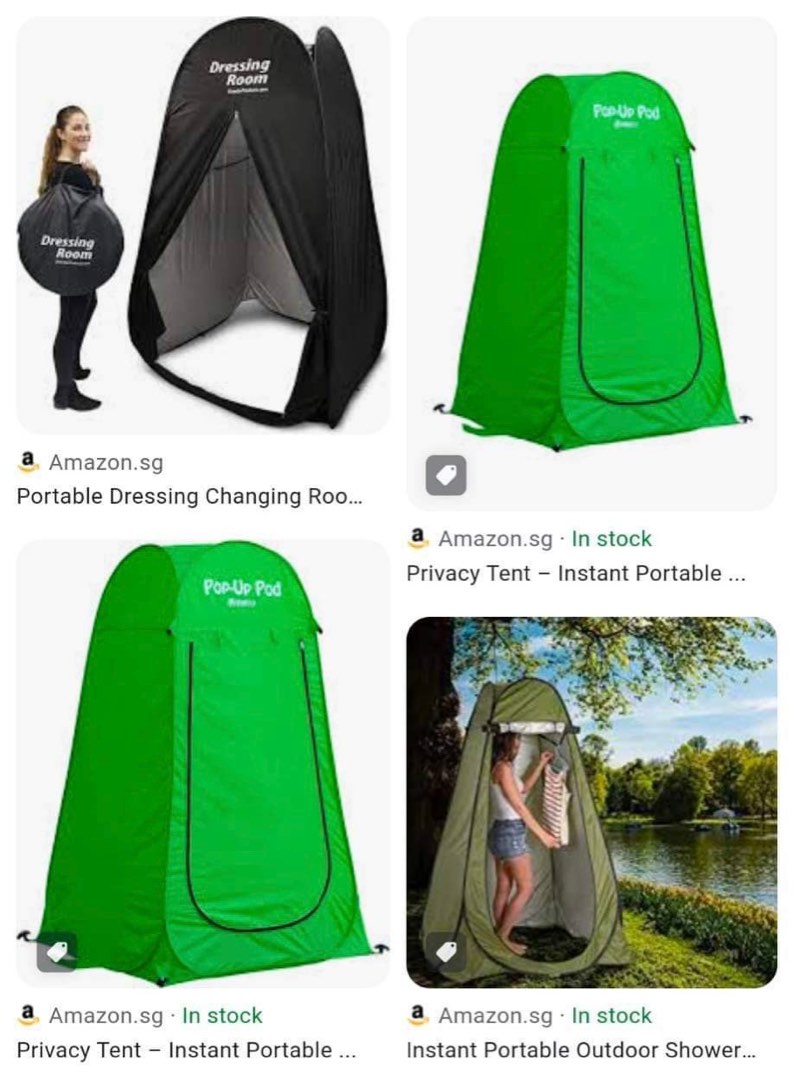 PORTABLE CHANGING TENT (black), Sports Equipment, Hiking & Camping on