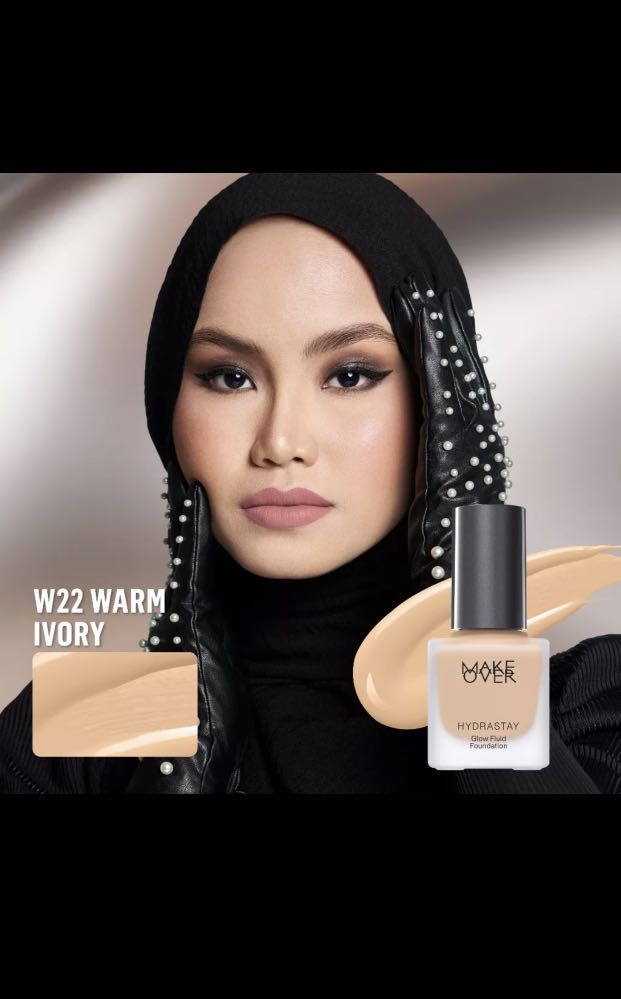 PROMO! MAKE OVER Hydrastay Glow Fluid Foundation WARM IVORY on Carousell