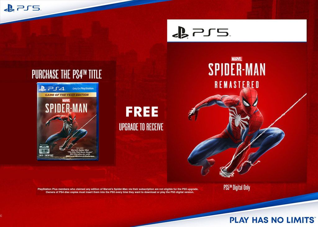 PS5 Spiderman Remastered Upgrade (SOLD OUT), Video Gaming, Video Games ...