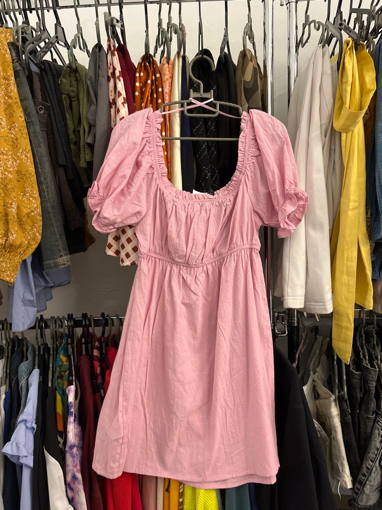 Puffy Pink Dress Gumdrop Ruffle, Women's Fashion, Dresses & Sets ...
