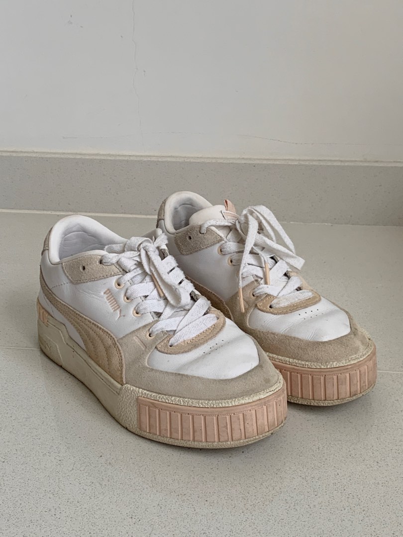 PUMA white pink beige sneakers size US 8