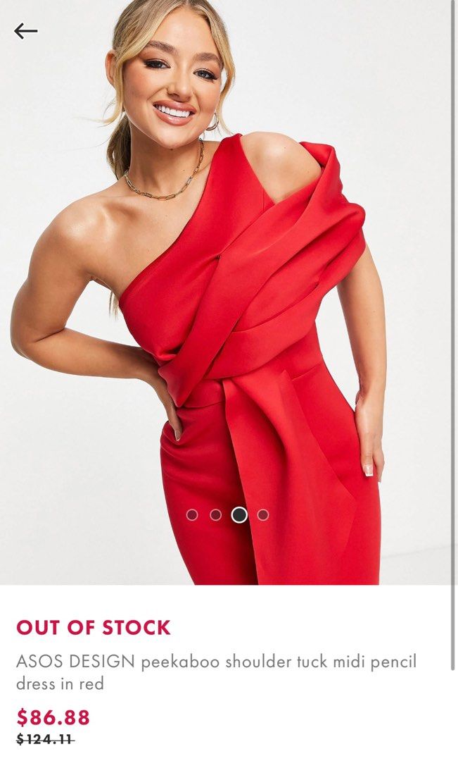 Red midi pencil hotsell dress