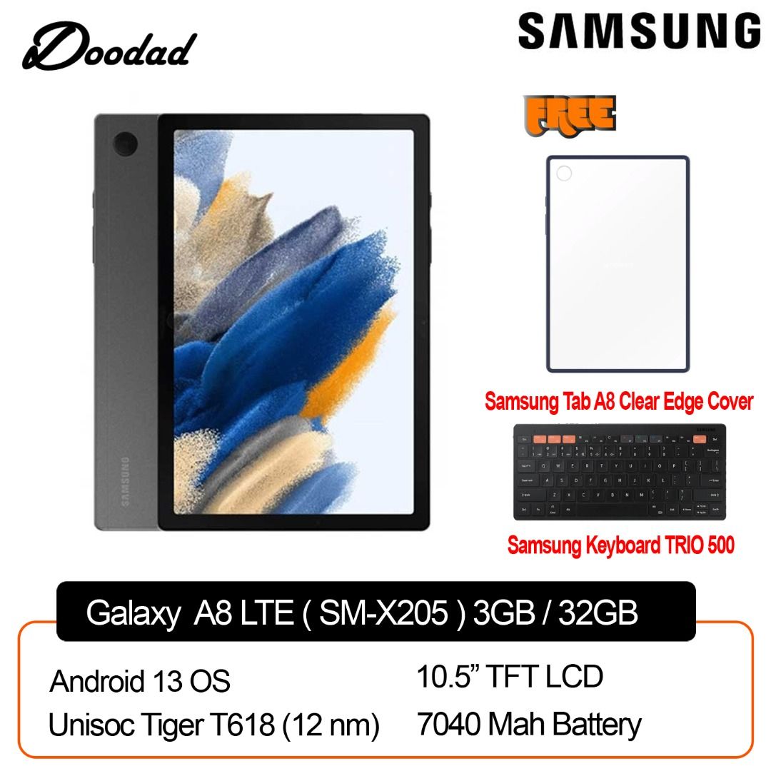 Samsung Galaxy Tab A8 LTE ( SM-X205 ) ( 3GB + 32GB ) With Cover ...