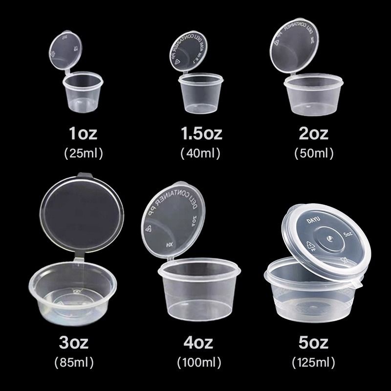 Plastic Sauce Cup with Lid 1oz, 1.5oz, 2oz, 3oz, 4oz for Restaurant - China  Plastic Container and Sauce Container price