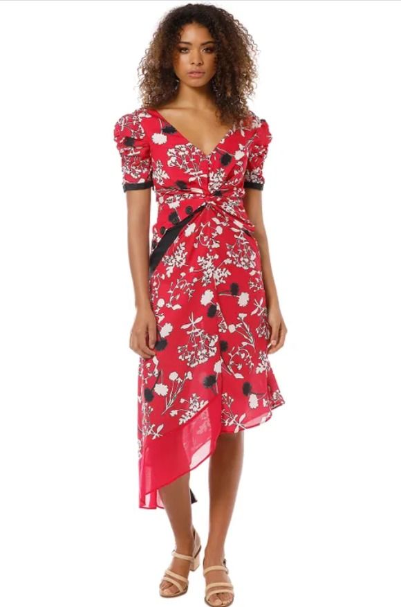 Self Portrait V Neck Floral Front Button Dress Women s Fashion
