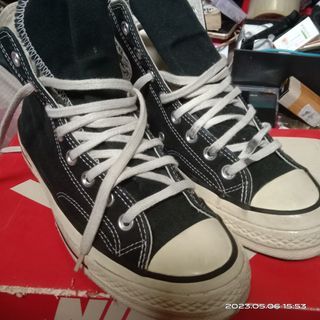 Sepatu Converse high black and white 70's