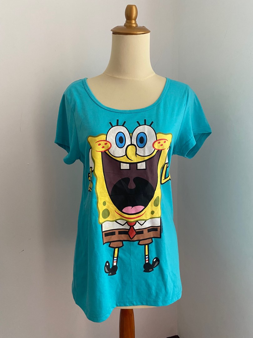 Spongebob Tshirt, Fesyen Wanita, Pakaian Wanita, Atasan di Carousell