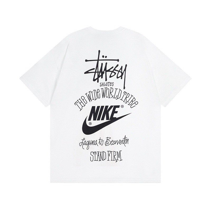 STUSSY✖️Nike Tee斯圖西聯名款SS23 Logo字母印花男女同款短袖T恤, 女