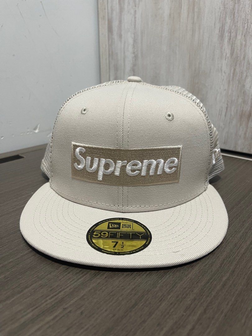 Supreme New Era Back Mesh Cap Stone 7 1/2, 名牌, 飾物及配件- Carousell