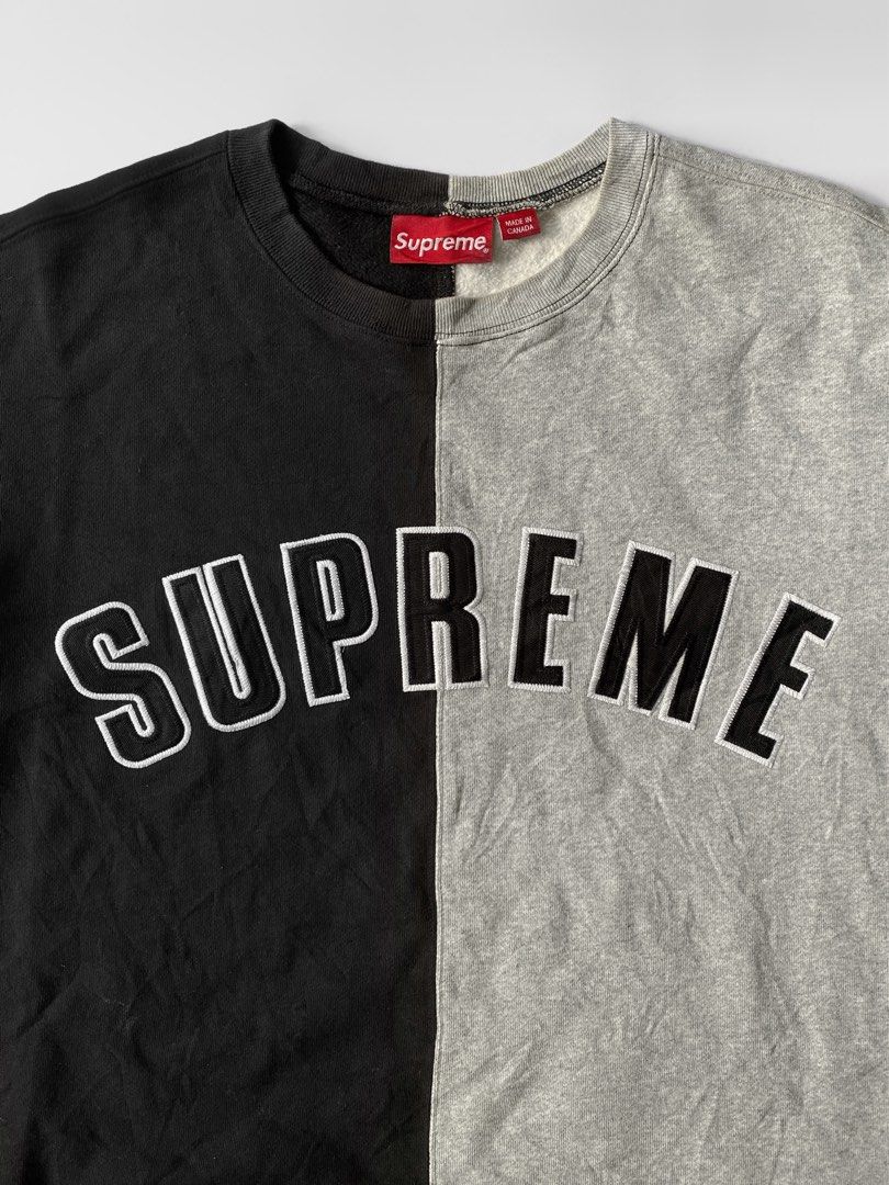 Supreme split crewneck store black