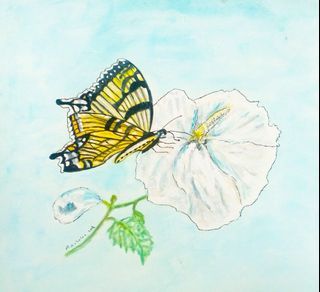 SWALLOWTAIL BUTTERFLY on MAGNOLIA - Original Watercolor Painting