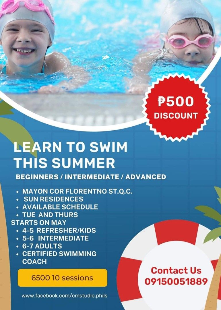 Swimming lessons (Category: Looking For) located in Quezon City. Submitted by cherry018 (Listing ID 1230432523, Image 1). Description: inclusive of pool use certified swimming coach 1set is 10sessions schedule Tuesday. and Thursday 4-5pm beginner 5-6pm intermediate 6-7adults.