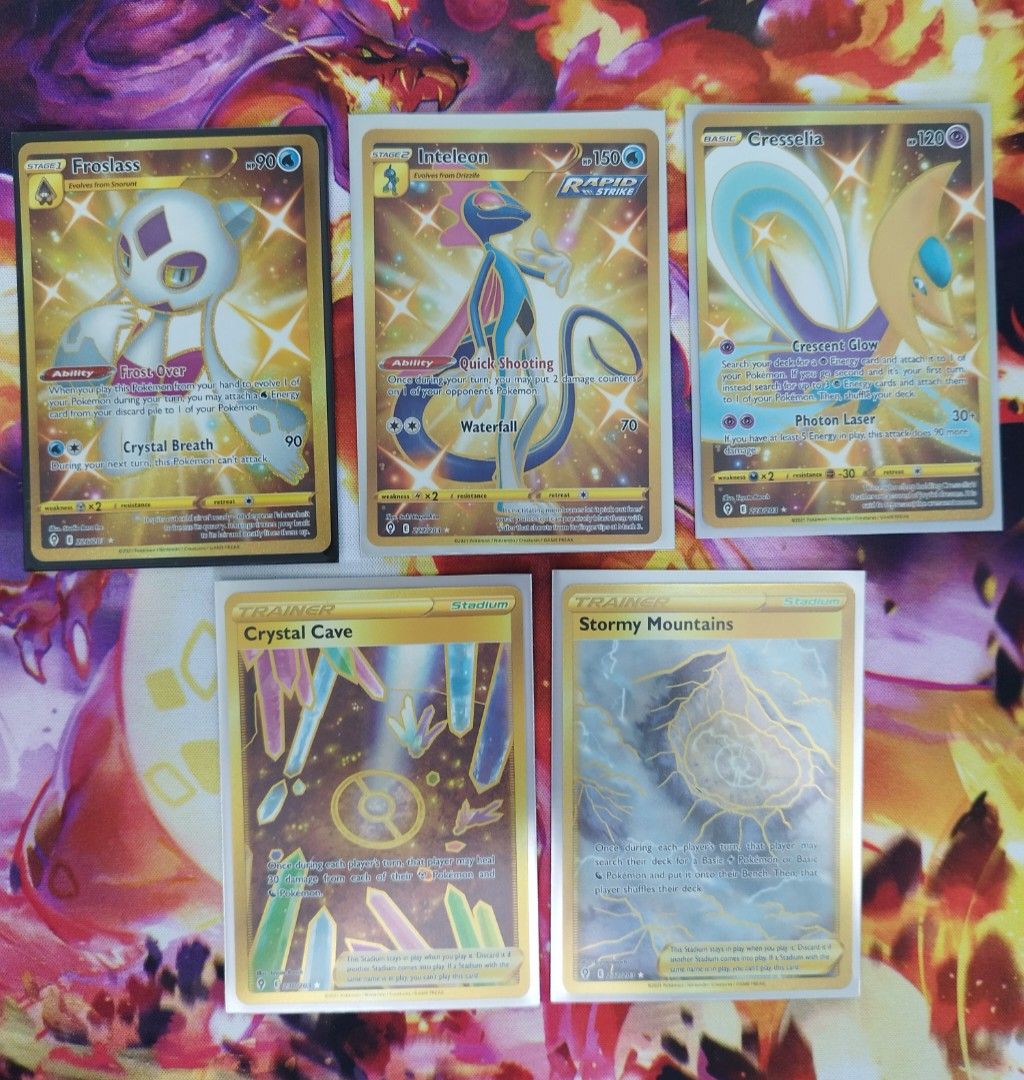 gold crystal cave pokemon card Caverne de Cristal (Crystal Cave) 230/192 Shiny Gold Trainer - Ultraboost X  Epée et Bouclier 7 Évolution Céleste main image 0