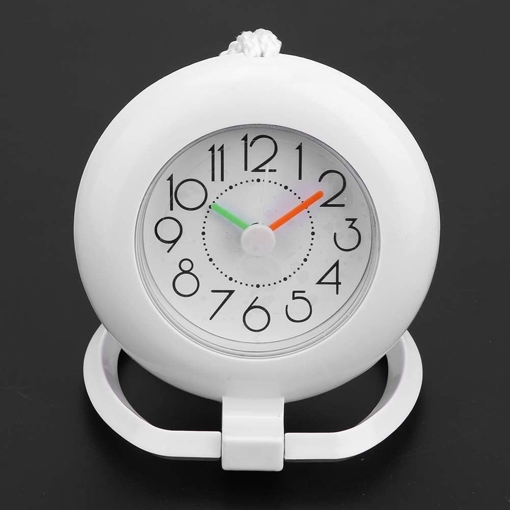 T194 White Bathroom Clock Shower Timer Alarm Digital Clocks Hanging