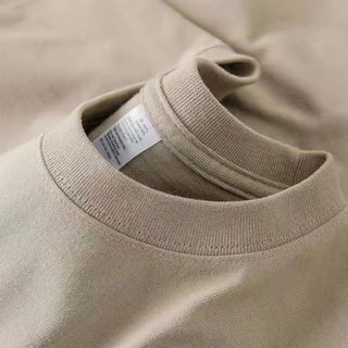 #23吃土季 重磅純棉厚實正肩短袖／t恤素色寬鬆休閒男女／基本短袖（卡其色）
