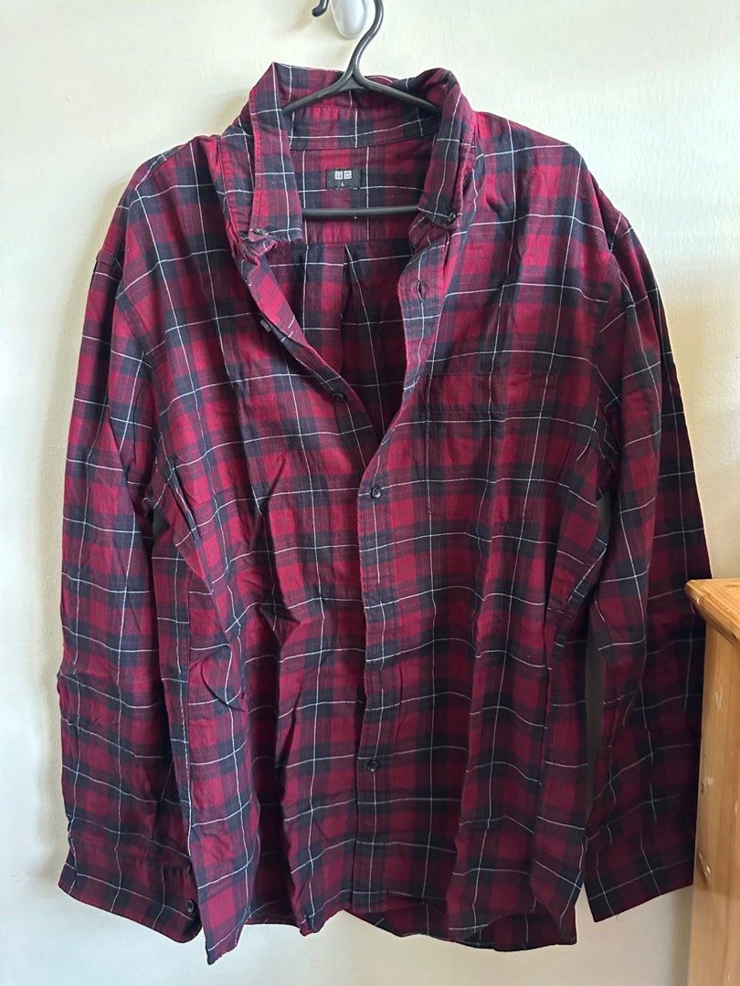 Uniqlo Checkered Long Sleeves on Carousell