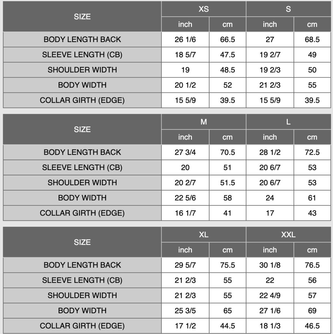 UNIQLO SIZE CHART