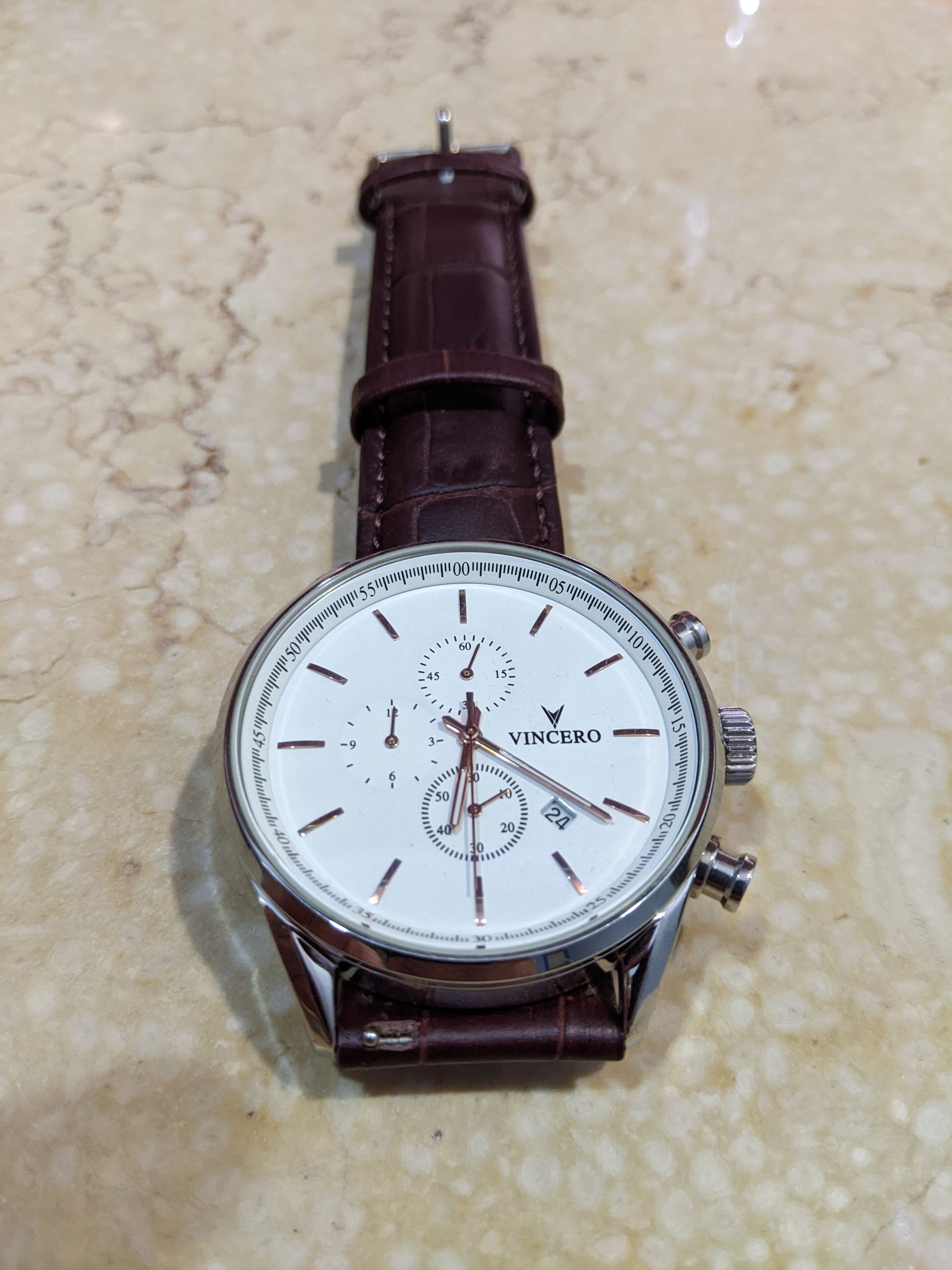 Vincero Chrono S Silver Rose Gold Luxury Watches on Carousell