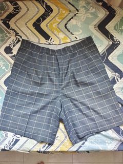 Vintage Dark Blue Checkered Shorts