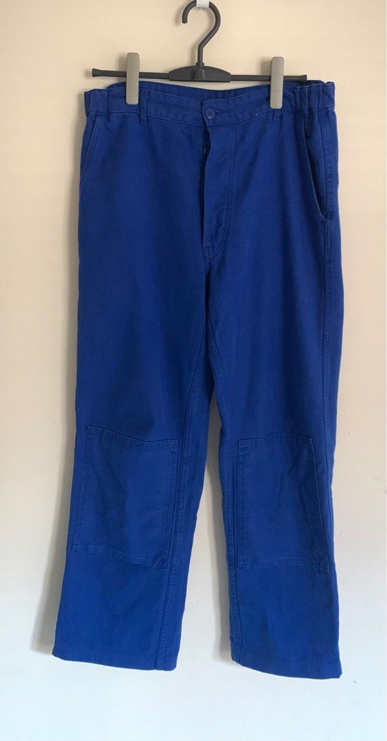 Vintage french work wear pants blue W34, Men's Fashion, Bottoms