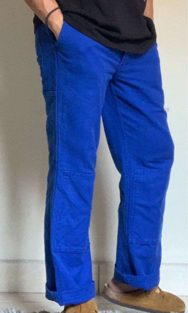 Vintage french work wear pants blue W34, Men's Fashion, Bottoms