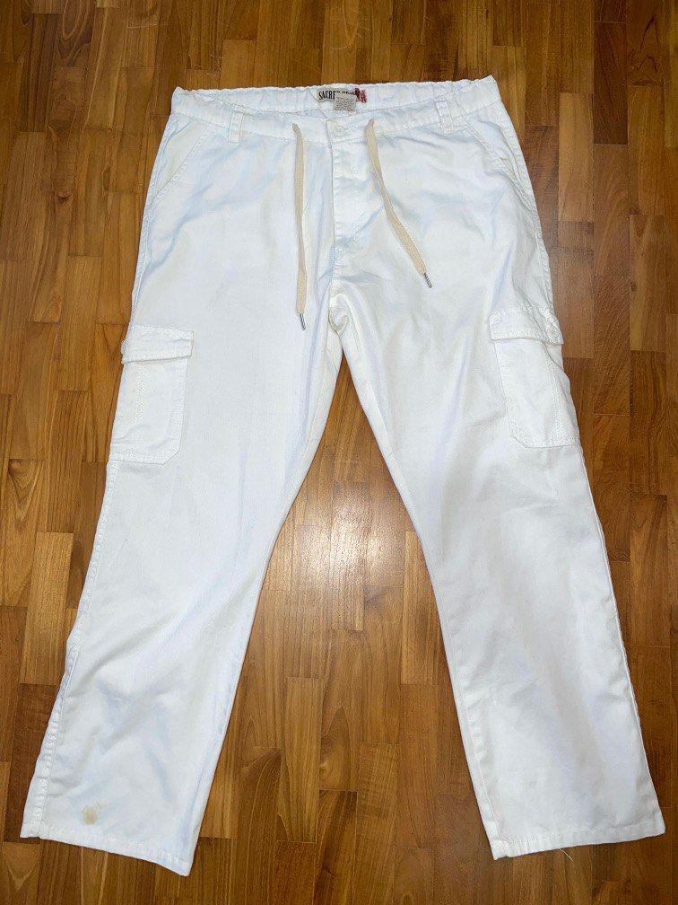 vintage white cargo pants, Men's Fashion, Bottoms, Trousers on Carousell