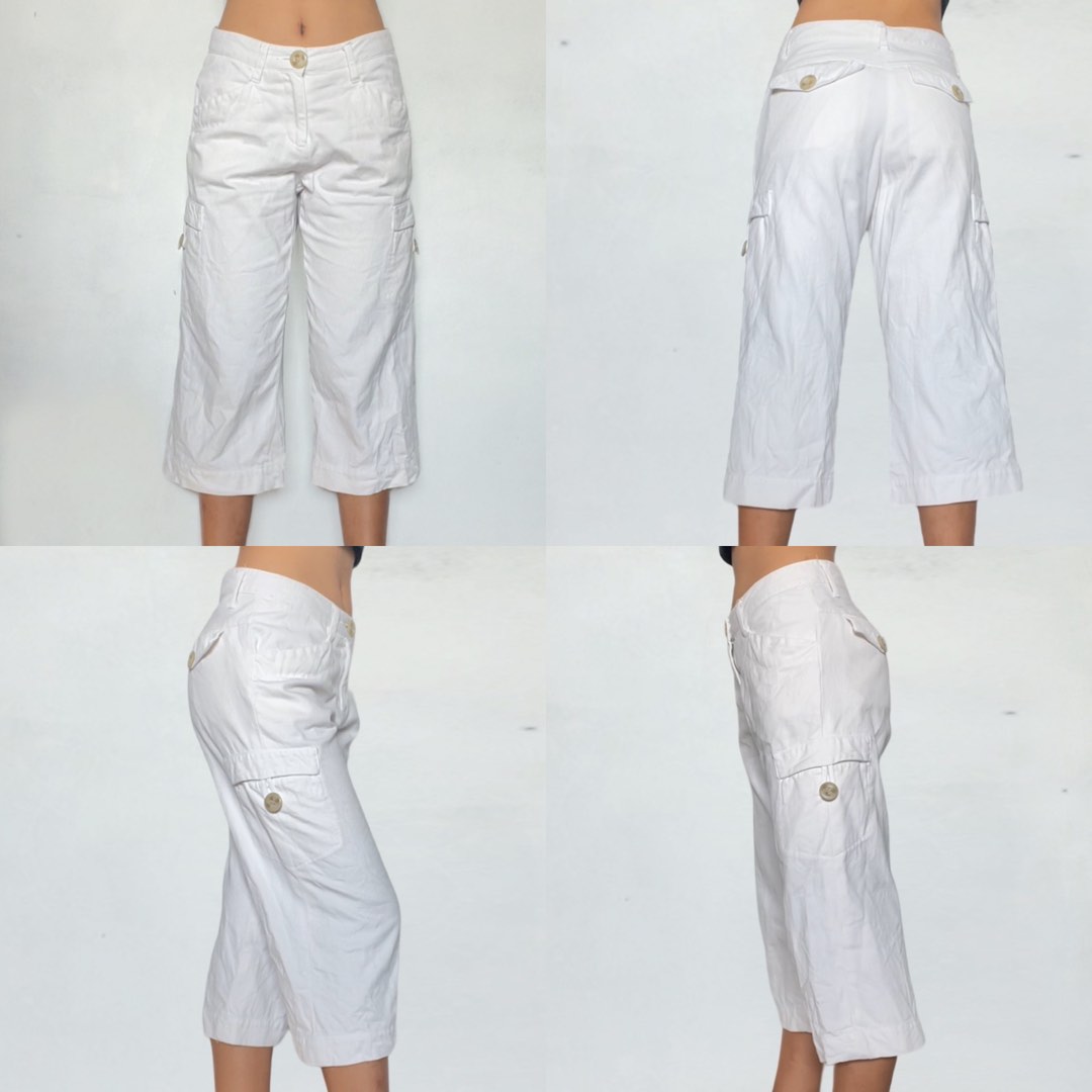 white cargo long short, Women's Fashion, Bottoms, Shorts on Carousell