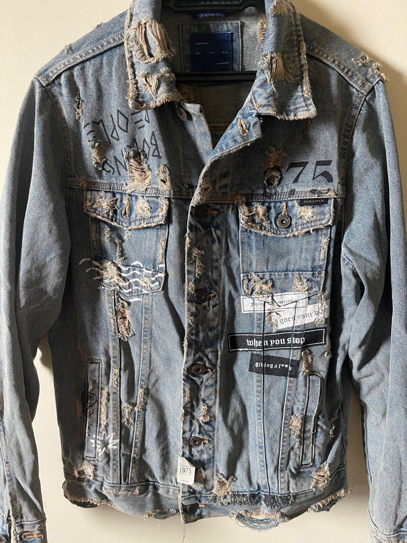 Zara Man Denim Jacket, Men's Fashion, Coats, Jackets and Outerwear on Carousell