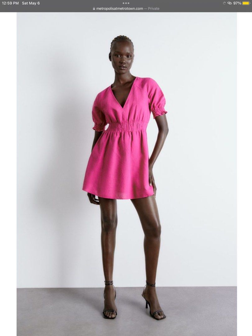 Zara Pink Linen Dress (Category: Dresses) located in Paranaque City. Submitted by baileythebeagle (Listing ID 1230389688, Image 1). Description: I just bought this also here in carousel. I just used this once. .