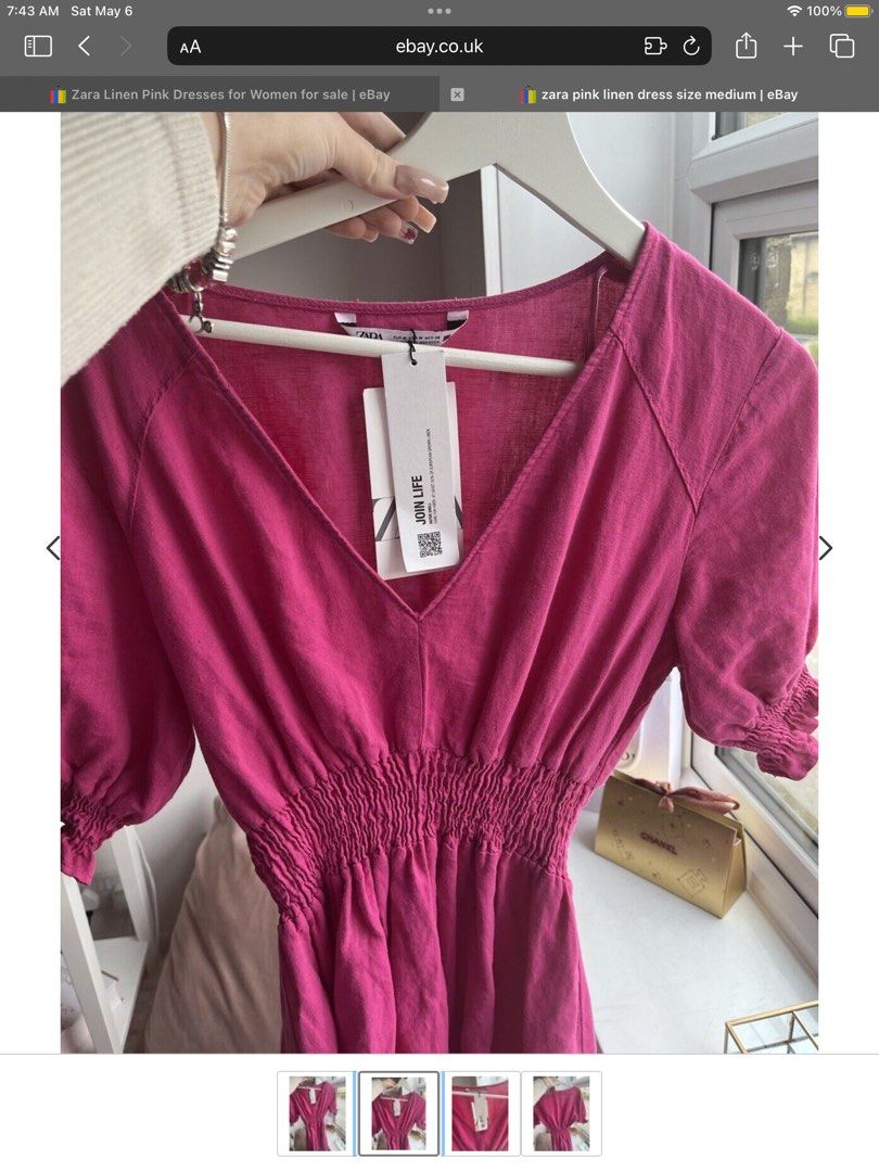Zara Pink Linen Dress (Category: Dresses) located in Paranaque City. Submitted by baileythebeagle (Listing ID 1230389688, Image 3). Description: I just bought this also here in carousel. I just used this once. .