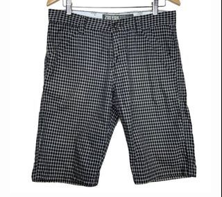 ZOO YORK sz 32 plaid check black men shorts pants pockets casual cotton basic