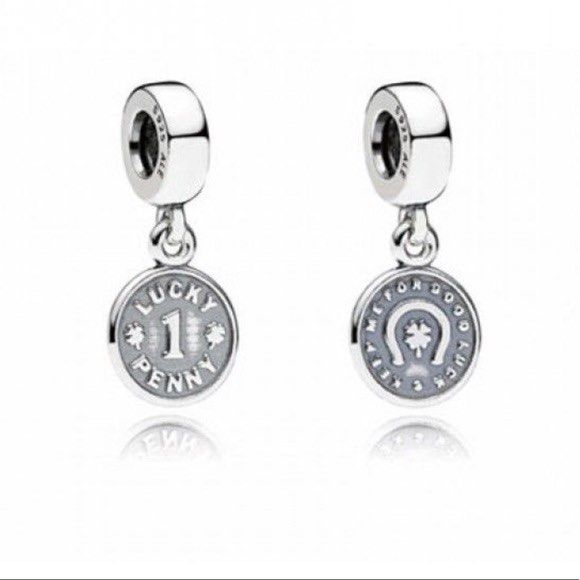 100 Real Pandora Lucky Penny Dangle Charm