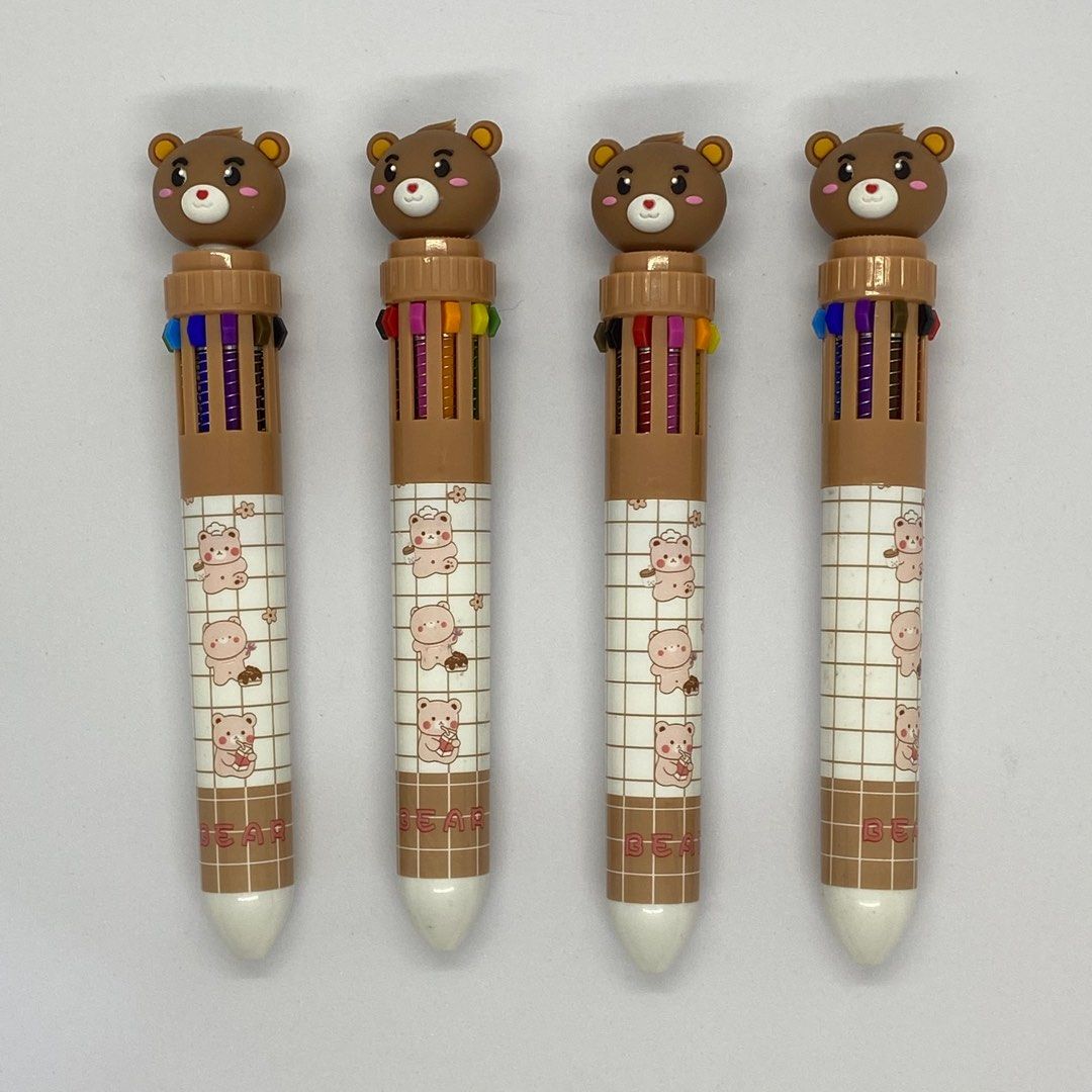 Cartoon Bear Ballpoint Pen School Office Supply Stationery Multicolored Pens
