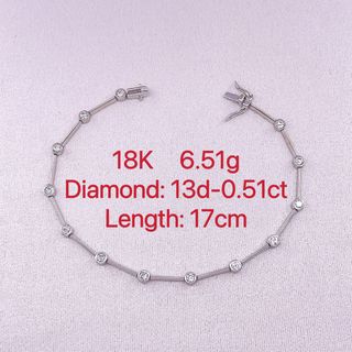 18K white gold diamond 0.51ct bracelet 17cm 6.51g 共51份 鑽石手鍊64229676016641110