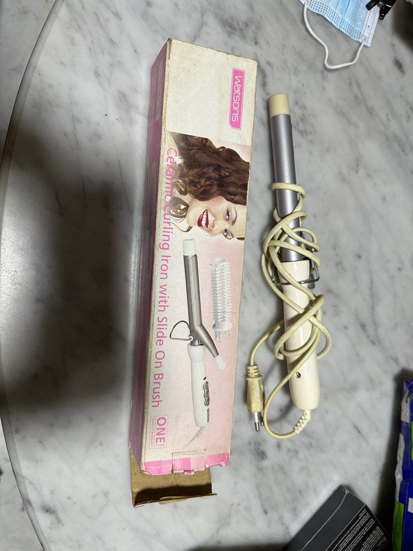 INSTOCK WATSON CERAMIC CURLING IRON INSTOCK PINK BOX SILVER