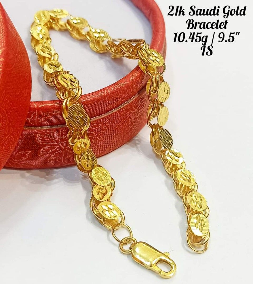 21k Saudi gold damascus bracelet on Carousell