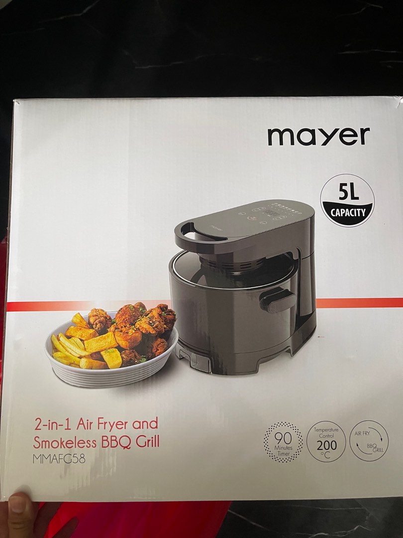 2 in 1 Air Fryer and smokeless BBQ grill, TV & Home Appliances, Kitchen