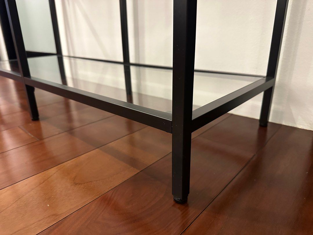 5tier Black Metal & Glass Display Shelf, Furniture & Home Living