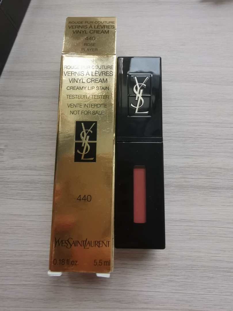 YSL Rouge Pur Couture Vinyl Cream Lip Stain ~ 440 Rose Player 