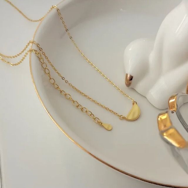 Gold plated disc necklace sales