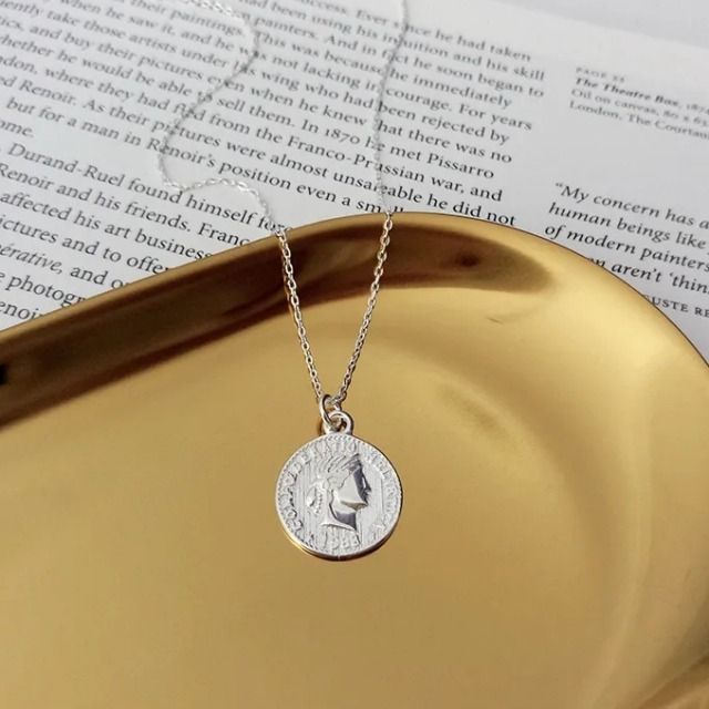 Gold and silver coin necklace store