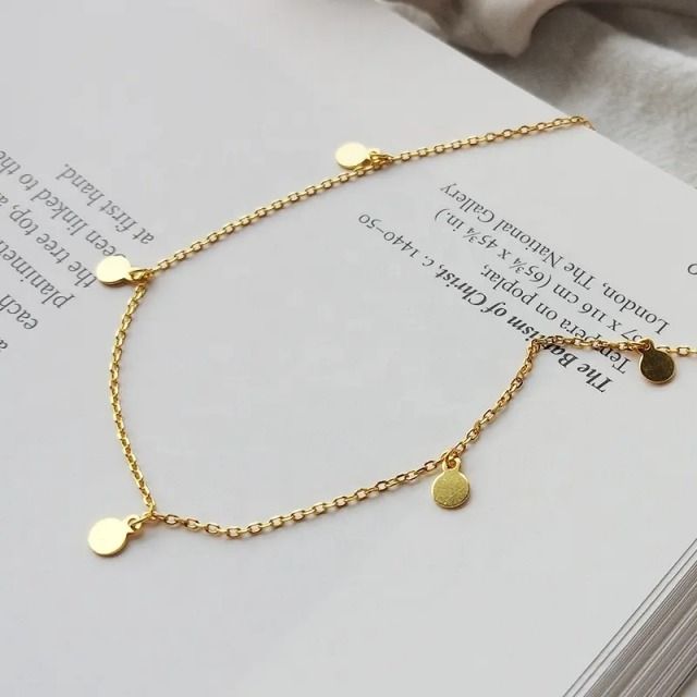 Gold mirror charm necklace best sale