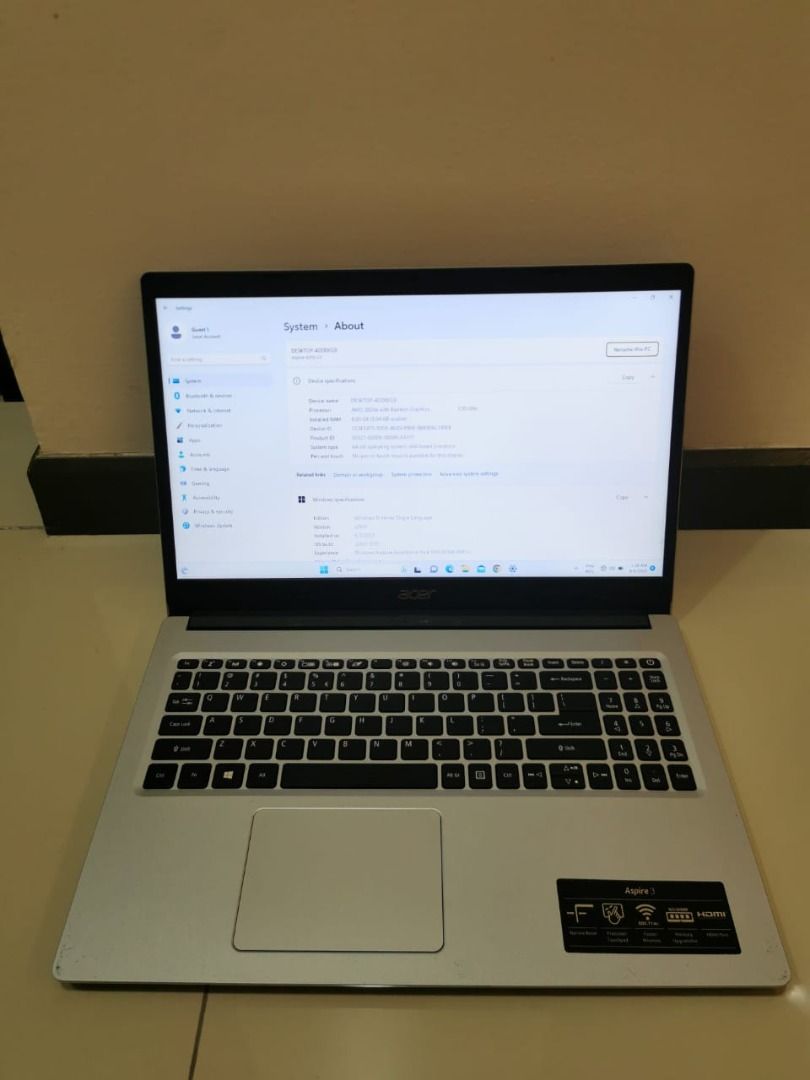 Acer Aspire 3 A315-23 N18Q13 15.6 inch Laptop Amd A3020E 8gb ram 256gb ...