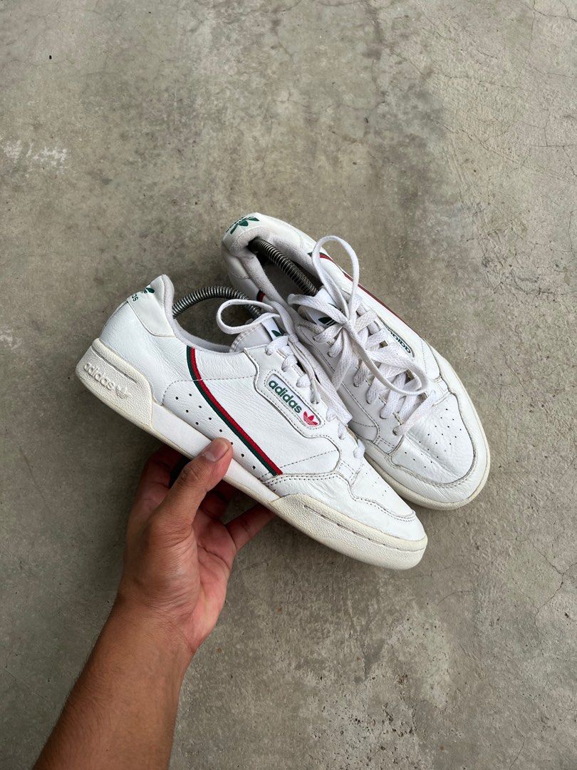 Adidas continental 80 top cream on feet
