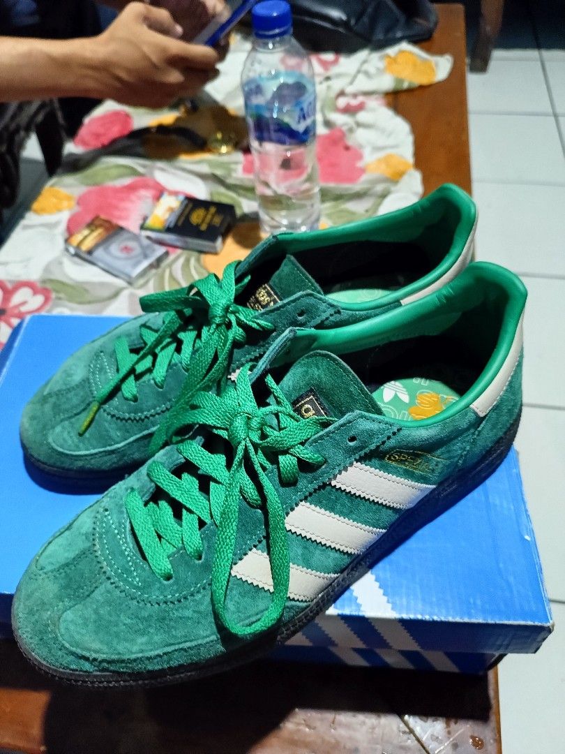 Adidas Handball Spezial Green Strip White Original