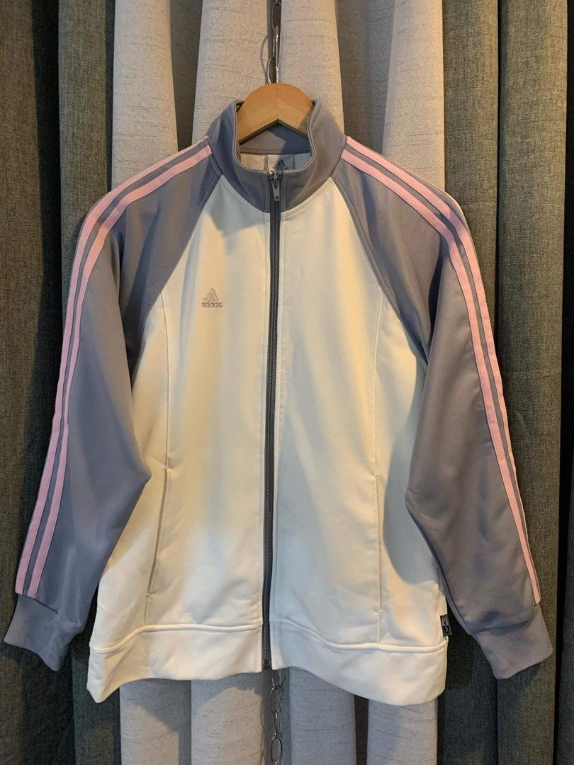 Grey and pink adidas jacket clearance