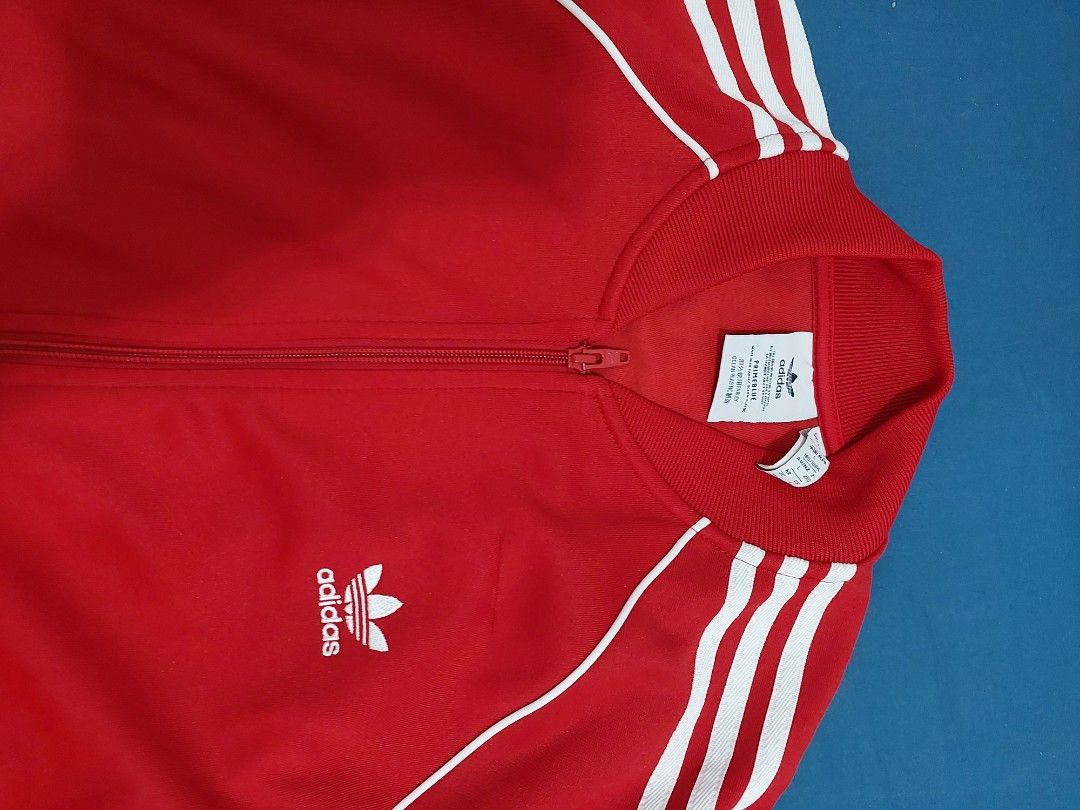 Adidas Sst Track Top Jacket Red L, Men'S Fashion, Activewear On Carousell