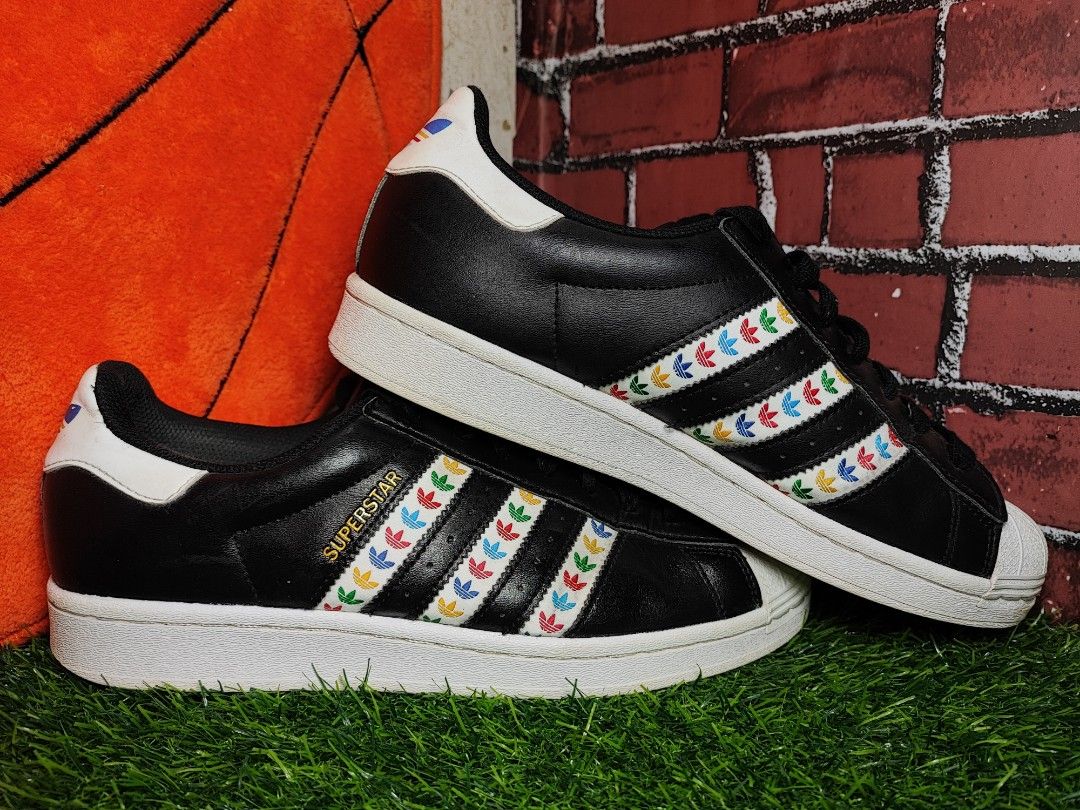 Adidas superstar black sales multi