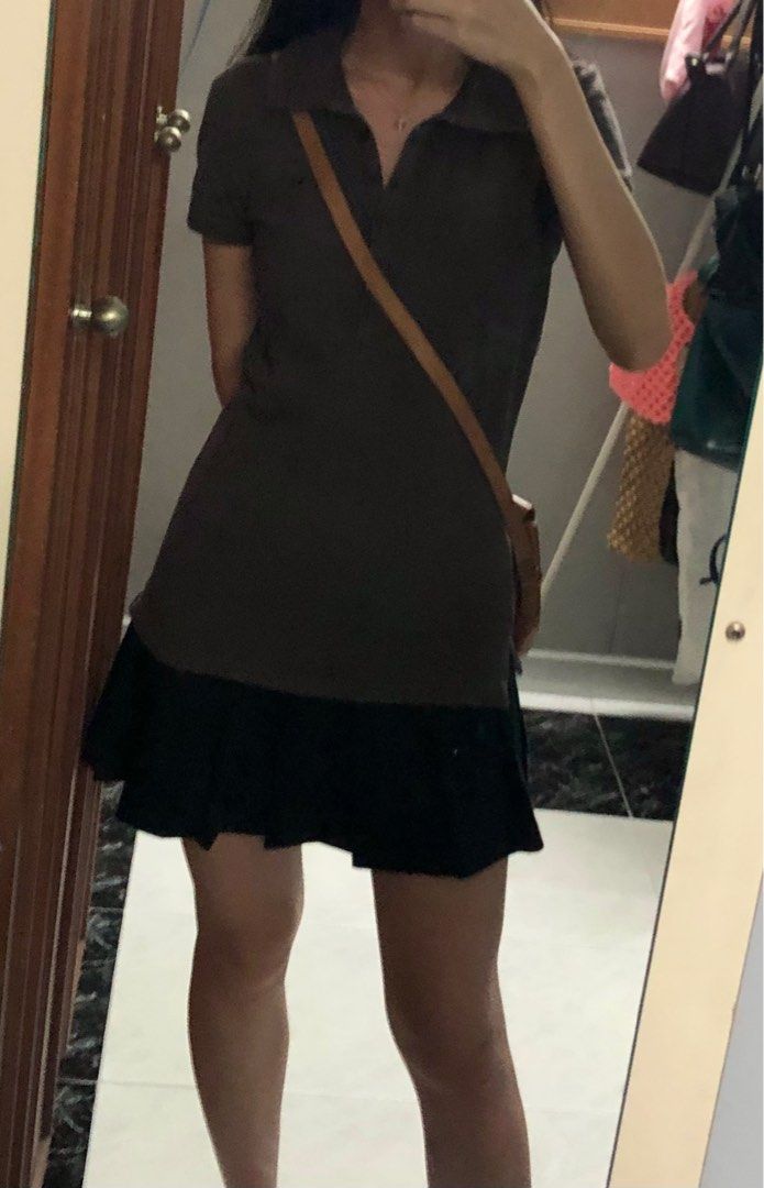 silk dress brown TAYLOR V-NECK BIAS CUT SILK DRESS